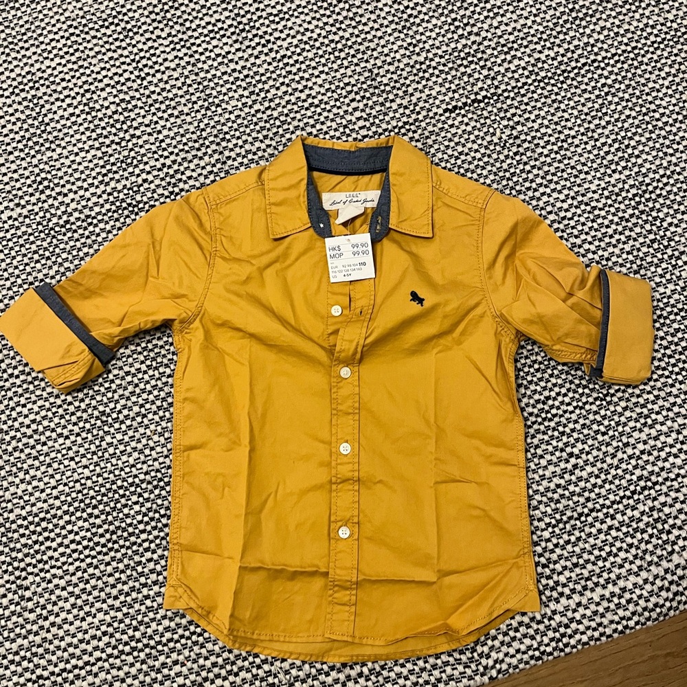 Kids 4/5 NWT Mustard Yellow Casual Shirt